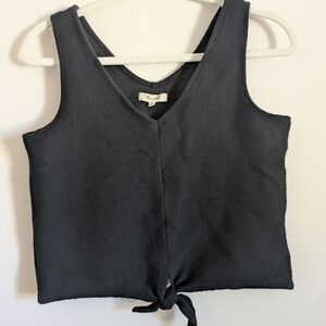 Madewell Charcoal Sleeveless Tie-Front Top